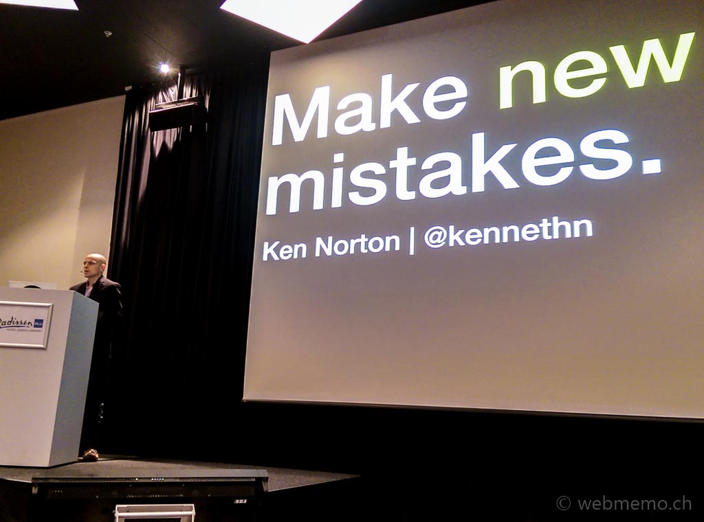 Ken Norton speaking on how to make new mistakes.