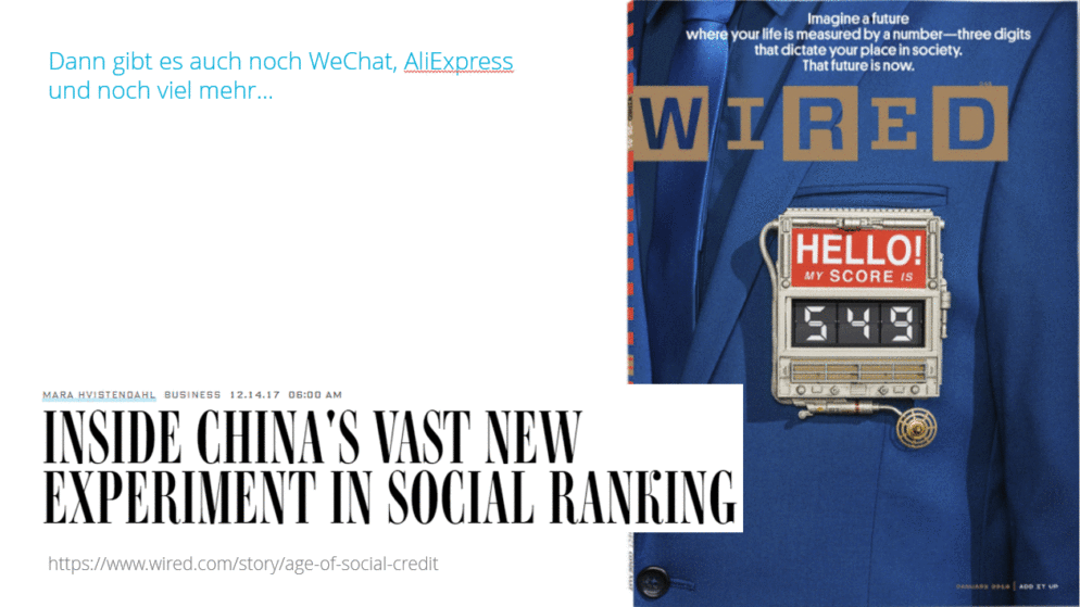 Über Chinas Social Ranking Credit Score System